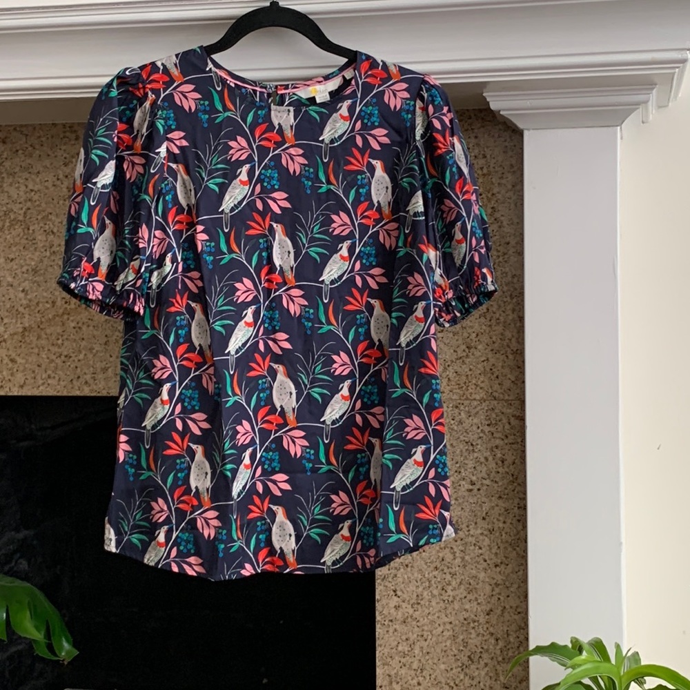 Boden Bird Print Top